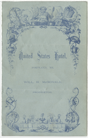 Christmas menu, Thursday, December 25, 1884, United States Hotel