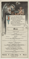 New Year's Eve 1908, menu, The Albany