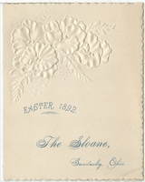 The Sloane Easter dinner menu, 1892