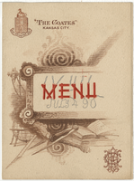 Fourth of July menu, July 4, 1890, The Coates
