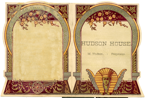Hudson House, dinner menu, Sunday, March 16, 1884