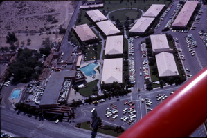 Slide of an aerial view of the Sands Hotel, Las Vegas, 1962