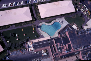Slide of an aerial view of the Sands Hotel, Las Vegas, 1962