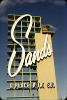 Slide of the Sands Hotel sign, Las Vegas, circa 1950s-1960s