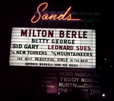 Film transparency of the Sands Hotel Marquee, Las Vegas, circa 1960s