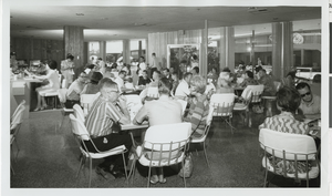 Photograph of guests dining in the Terrace Room restaurant in the Sands Hotel, Las Vegas, circa 1963