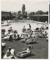 Photograph of the pool at the Sands Hotel, Las Vegas, circa 1960s