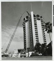 Photograph of construction of the new Sands Hotel tower, Las Vegas,  November 19, 1965