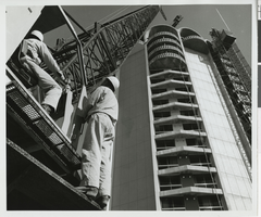 Photograph of the Sands Tower under construction, Las Vegas, November 19, 1965