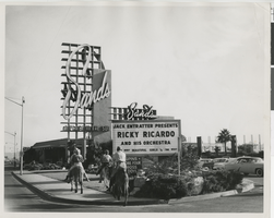 Photograph of the Sands Hotel entrance and marquee, Las Vegas, circa 1950s-1960s