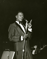 Photograph of Nat King Cole at Sands Hotel, Las Vegas, April 3, 1963
