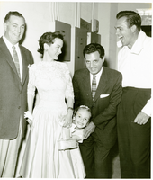 Photograph of Jack Entratter, Kathryn Grayson, and Howard Keel at the Sands Hotel, Las Vegas, circa 1950s-1960s