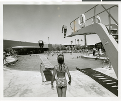 Photograph of the pool at the Sands Hotel, Las Vegas, June 1963