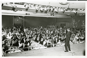 Photograph of Sammy Davis Jr. performing at Sands Hotel, Las Vegas, circa late 1950s, early 1960s