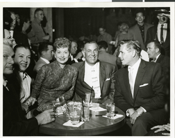 Photograph of Jack Entratter, Lucille Ball and Desi Arnaz at the Sands Hotel, Las Vegas, circa  1950s