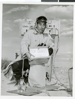 Photograph of Danny Thomas in costume in the desert, Las Vegas, circa 1950-1960s