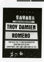 Photograph of a mock up of the Sahara Hotel marquee, Las Vegas, September 18, 1978