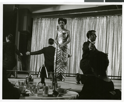 Photograph of Lena Horne performing in the Copa Room at the Sands Hotel, Las Vegas, circa 1950s
