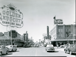Film transparency of Fremont Street, Las Vegas, Nevada, circa 1940s