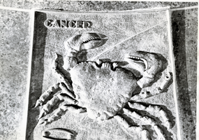 Photograph of the Cancer zodiac sign inset, Hoover Dam, September 30, 1935