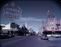 Film transparency of Fremont Street, Las Vegas, circa 1951 to 1953