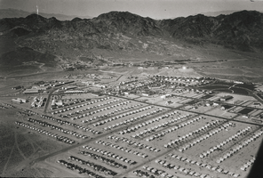Film transparency of an aerial view of Boulder City, Nevada, circa 1933 - late 1930s