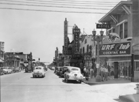 Film transparency of Fremont Street, Las Vegas, circa 1940s