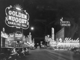 Film transparency of Fremont Street, Las Vegas, circa late 1940s