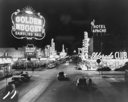 Film transparency of Fremont Street, Las Vegas, circa late 1940s