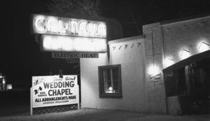 Film transparency of the Cal Neva Auto Court and Bluebird Wedding Chapel, Las Vegas (Nev.), 1950s
