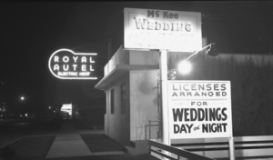 Film transparency of the Royal Autel and McKee Wedding Chapel, Las Vegas, circa 1950s
