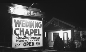 Film transparency of the Wee Kirk O' the Heather Wedding Chapel, Las Vegas, circa 1950s