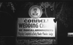 Film transparency of the Connell Wedding Chapel sign, Las Vegas, circa 1950s