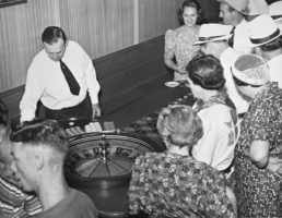 Film transparency of a Roulette wheel, Las Vegas, circa 1930-1950
