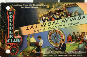 Film transparency of a Boulder Club poster, Las Vegas, circa 1930-1950s