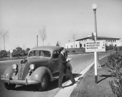 Film transparency of a man at Government Park, Boulder City, Nevada, 1936