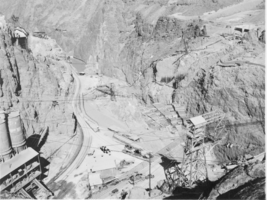 Film transparency of general construction on Hoover Dam, April 17, 1934