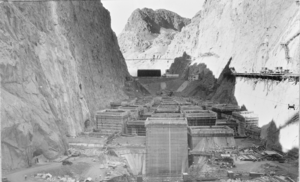 Film transparency of base forms of Hoover Dam, September 14, 1933