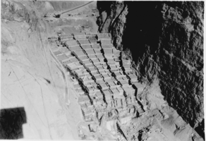 Film transparency of base forms of Hoover Dam, circa early 1930s