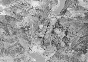 Film transparency of construction on Hoover Dam, March 17, 1934