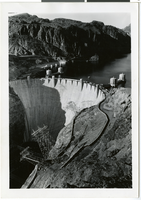 Aerial photograph of Hoover Dam and Lake Mead, 1935-1936