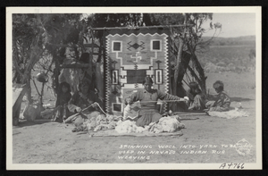 Postcard of Navajo Indians, unidentified location, circa 1900-1950