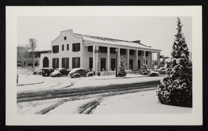 Photograph of Boulder Dam Hotel in winter, Boulder City, Nevada, circa 1933 - late 1930s