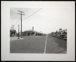 Photograph of businesses on the Nevada Highway, downtown Boulder City, Nevada, circa 1930s