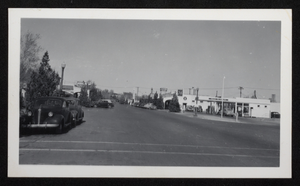 Photograph of businesses on the Nevada Highway, downtown Boulder City, Nevada, circa 1930s