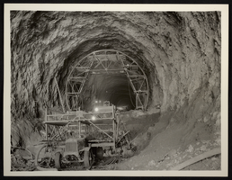 Photograph of construction on Hoover Dam diversion tunnel, February 5, 1932