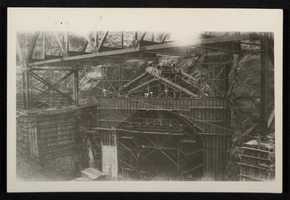 Photograph of construction on Hoover Dam diversion tunnel, circa 1932-1933