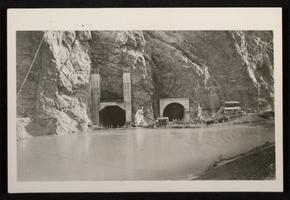 Photograph of construction on Hoover Dam diversion tunnels, circa 1930-1935