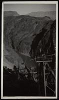 Photograph of cable transport construction, Hoover Dam,  circa 1930-1935
