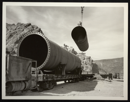 Photograph of penstock pipes, Hoover Dam, April 27, 1934